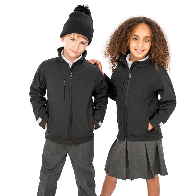 Junior classic softshell 3-layer jacket - Black XS